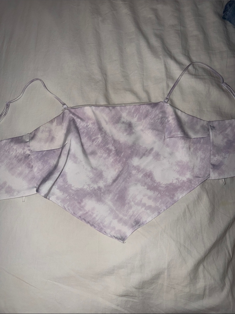 Garage Lilac Tie-Dye Scarf Crop Cami